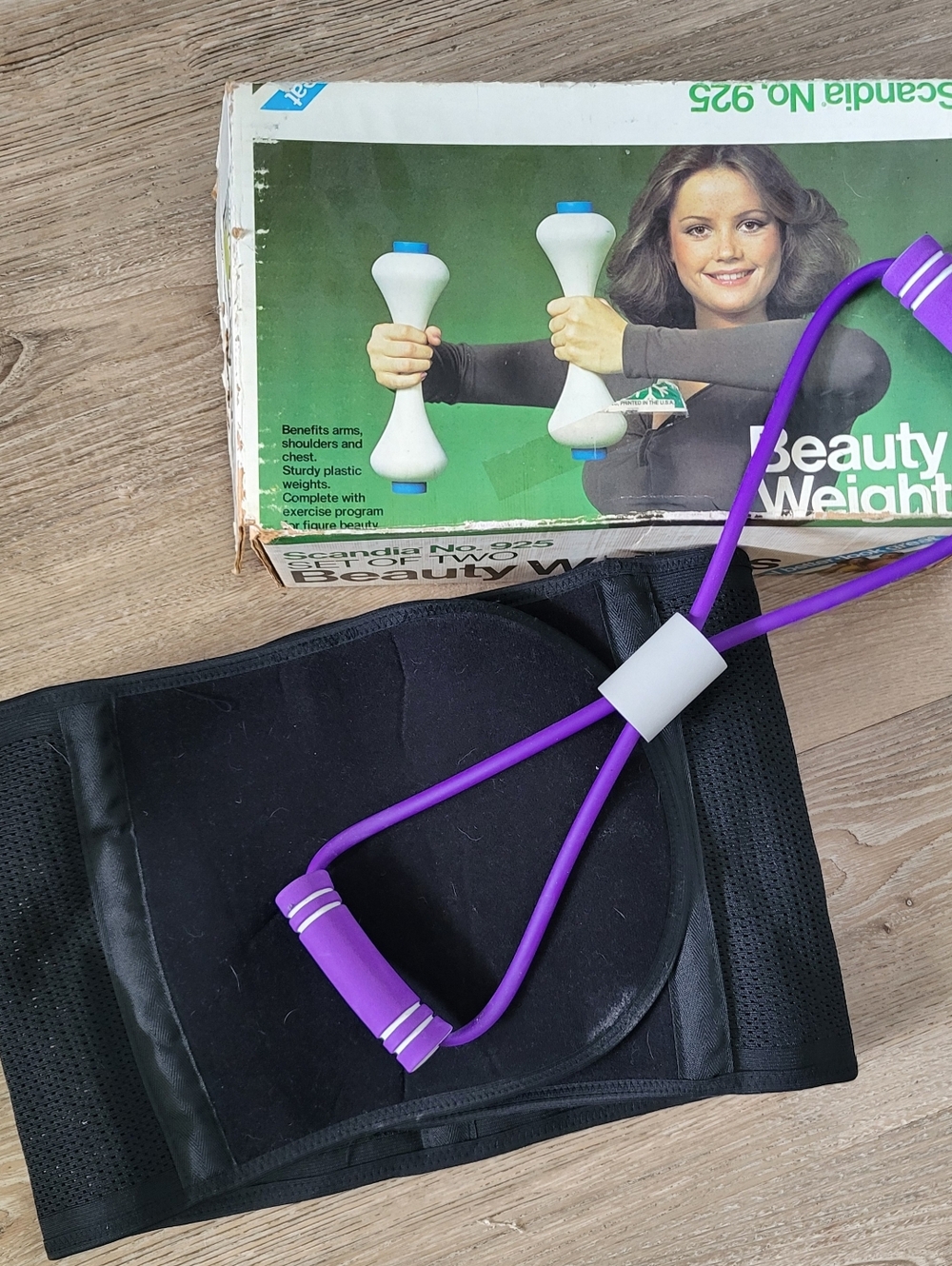 ✨ Vintage 1970s Scandia No. 925 Beauty Weights ✨ Bonus Waist Trainer & Band - Picture 4 of 4
